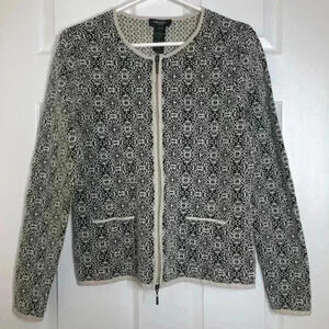 Olsen Europe  Blazer White & Black Patterned Size 8